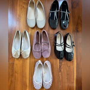 Zara girls dress flats - black, gold, pink, velvet, glitter
